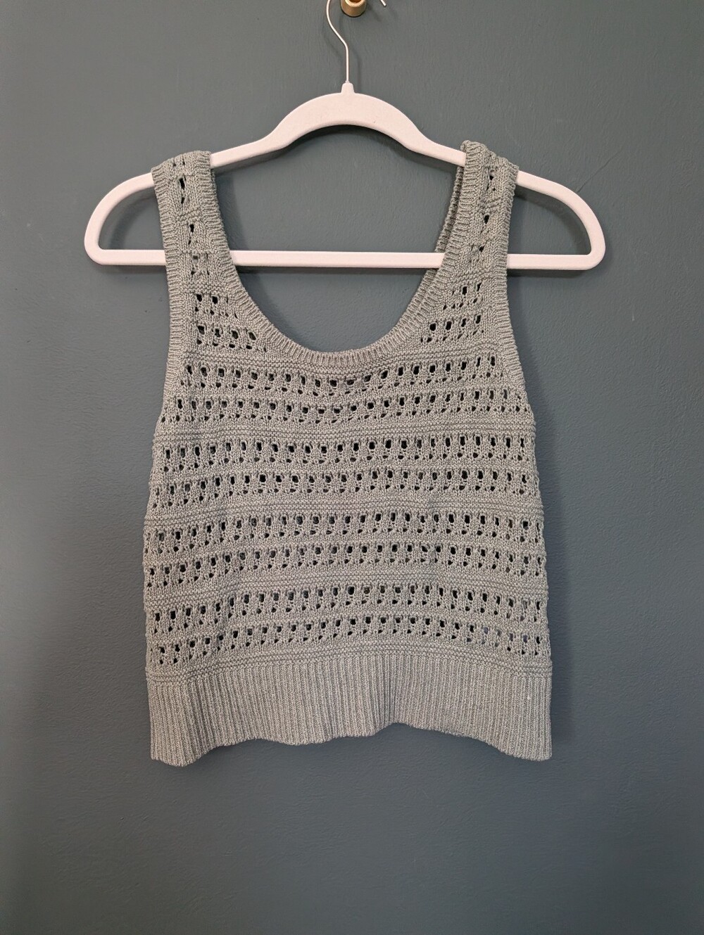 Old Navy Light Green Knit Eyelet Tank